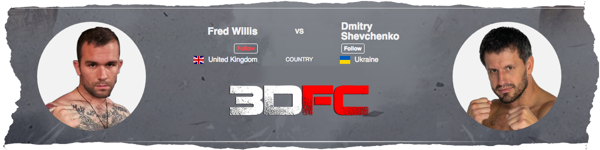 3DFC3 Main Event - 09 December 2022 - FRED WILLIS Vs DIMITRIJ SHEVCHENKO
 